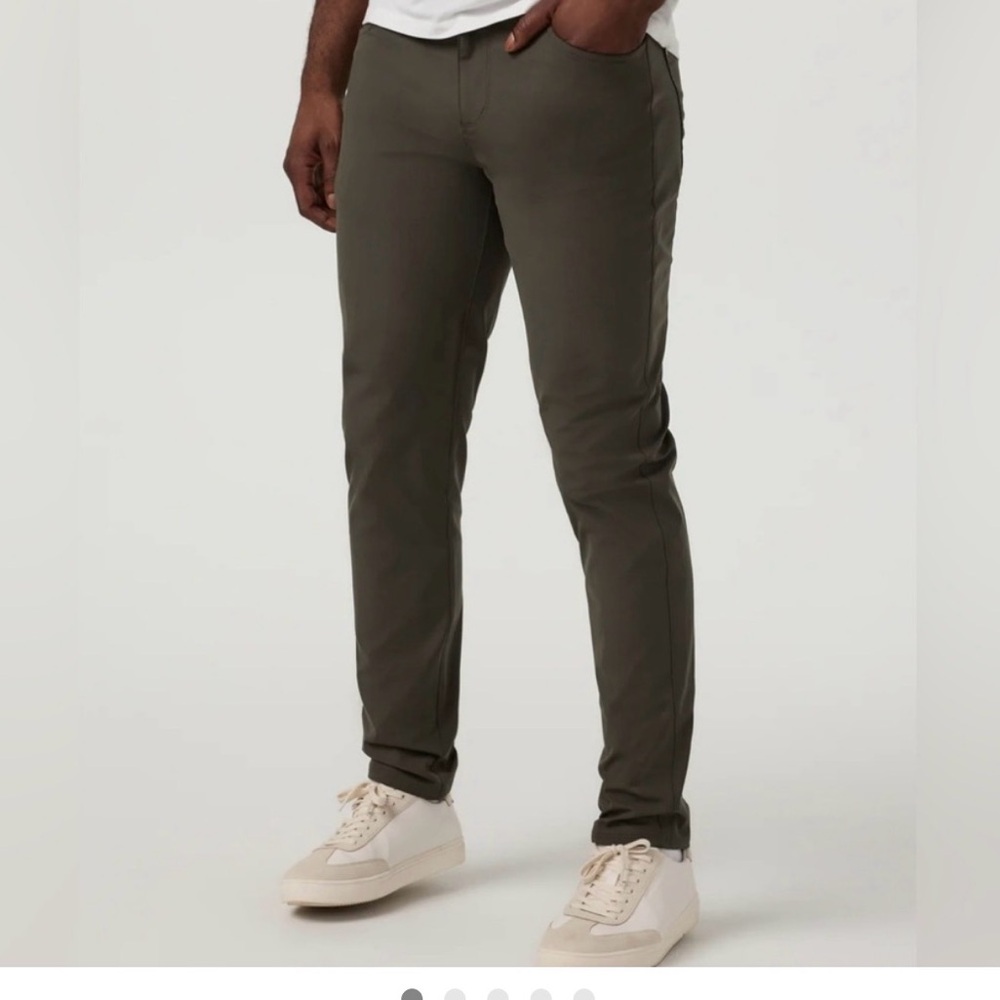 Vuori Mens Meta Athletic Slim Fit Pants, Oregano Green, Size 32x30